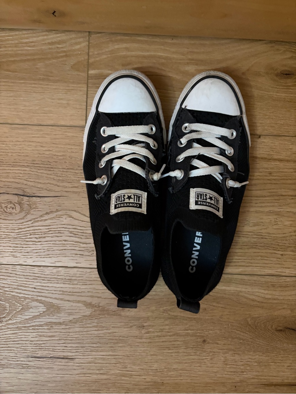 Converse Black Canvas Low-Top Sneakers with White Accents
